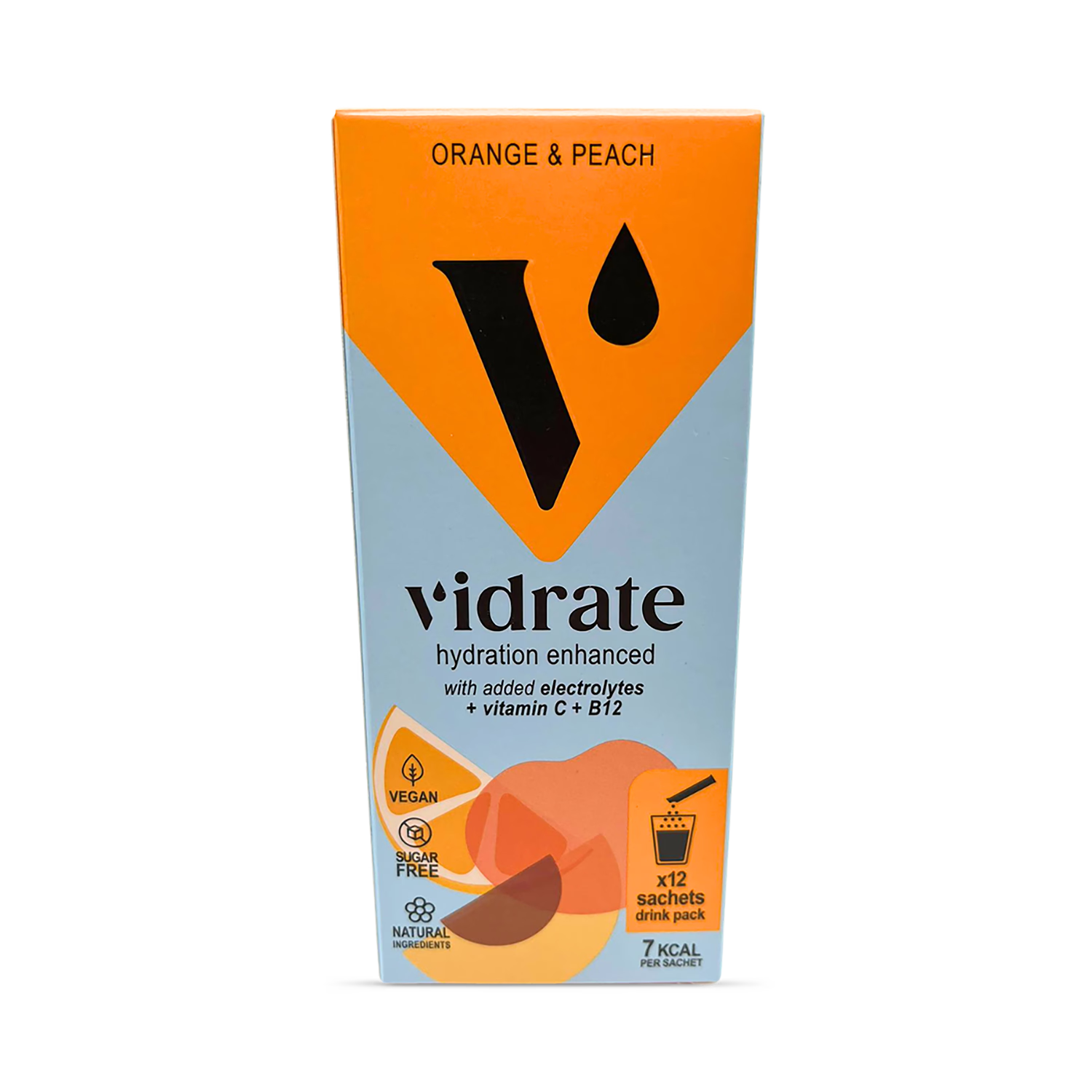Vidrate hydration sachets Orange & Peach 12 sachets (British brand)