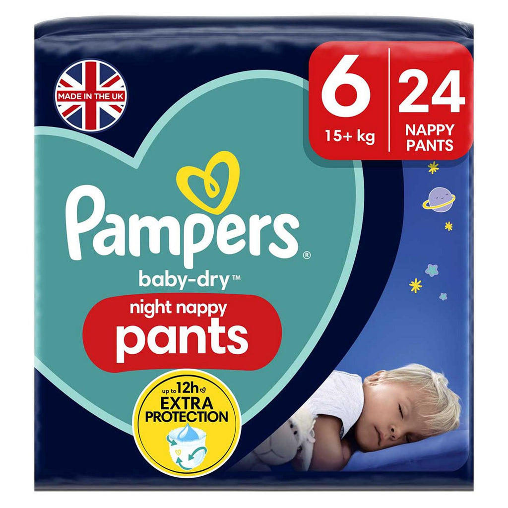 Pampers Baby-Dry Night Pants, Size 6, 24 Nappies