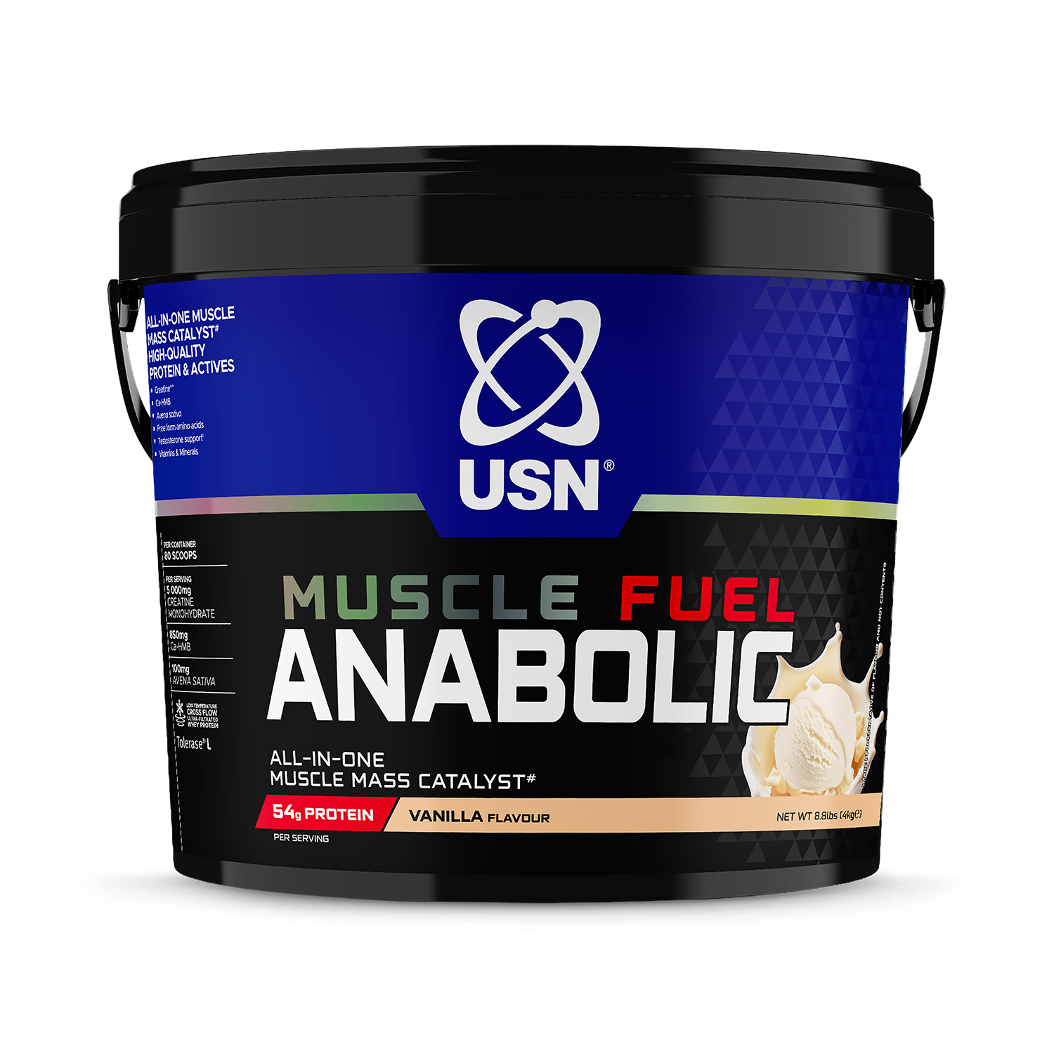 USN Muscle Fuel Vanilla 4kg protein powder - British product