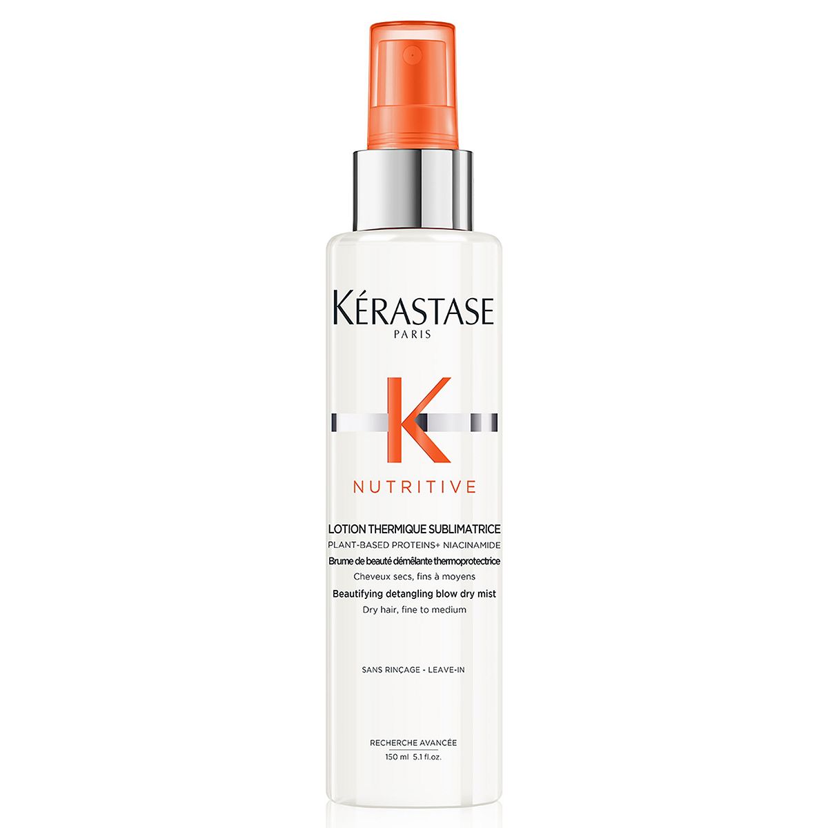 K&eacute;rastase Nutritive, Beautifying Detangling Blow-Dry Mist for Fine to Medium Dry Hair, Heat Protectant, Lotion Thermique 150ml