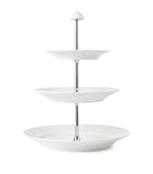Royal Copenhagen porcelain white fluted 3-layer étagère 35cm, imported from the UK