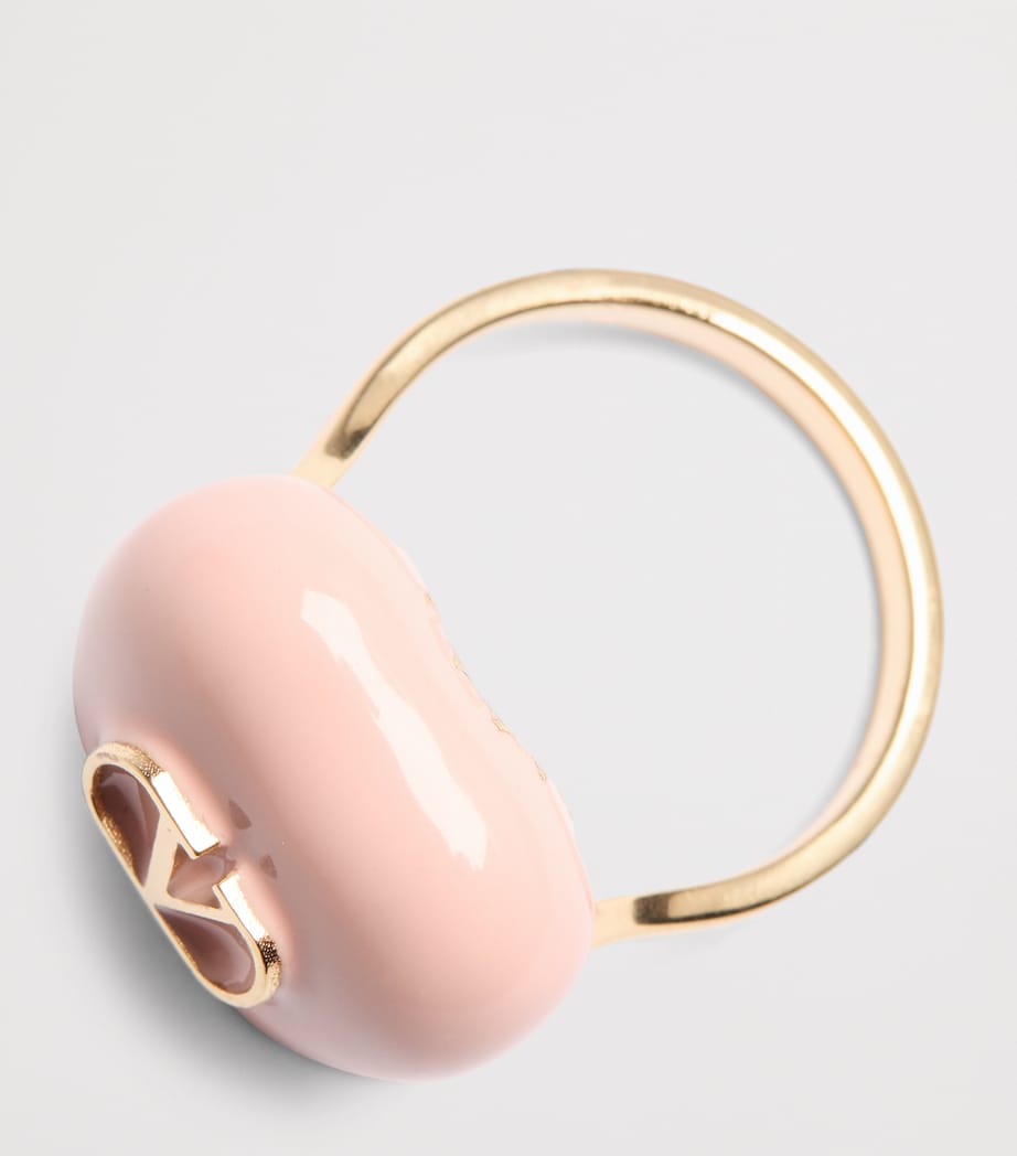 Valentino Garavani enamel heart ring gold-tone (British brand)