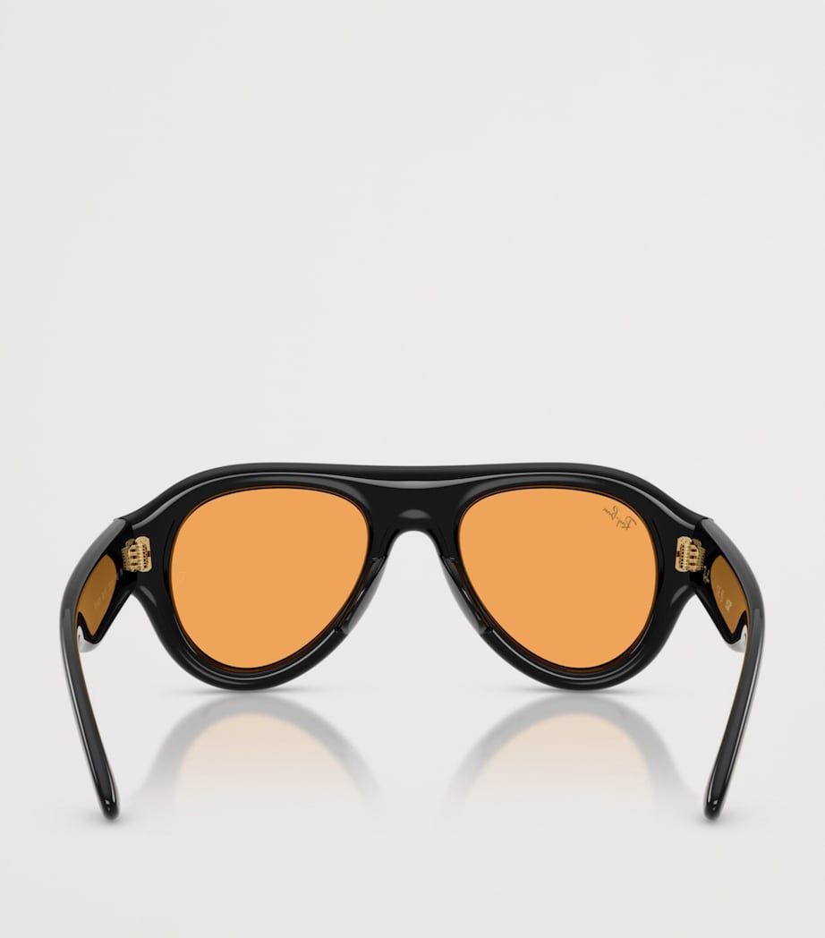 Lunettes de soleil Ray-Ban Aviator Puffer avec monture en acétate (marque britannique)