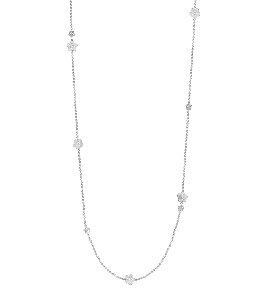 Boodles white gold diamond blossom charm necklace, UK version