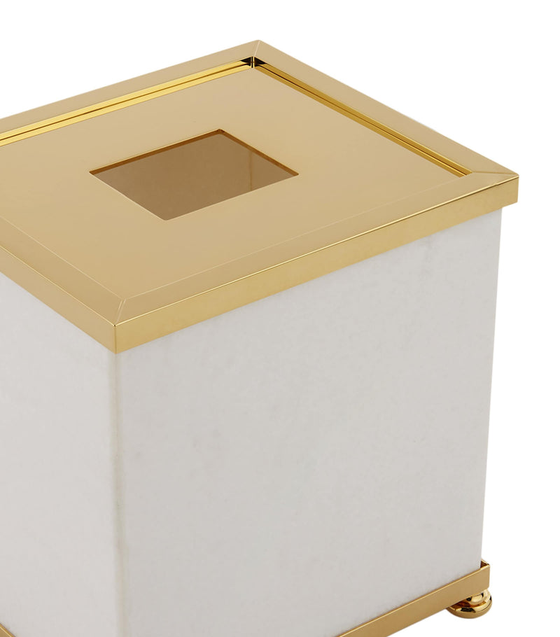 ZODIAC marble tissue box with gold-plated lid (British brand)