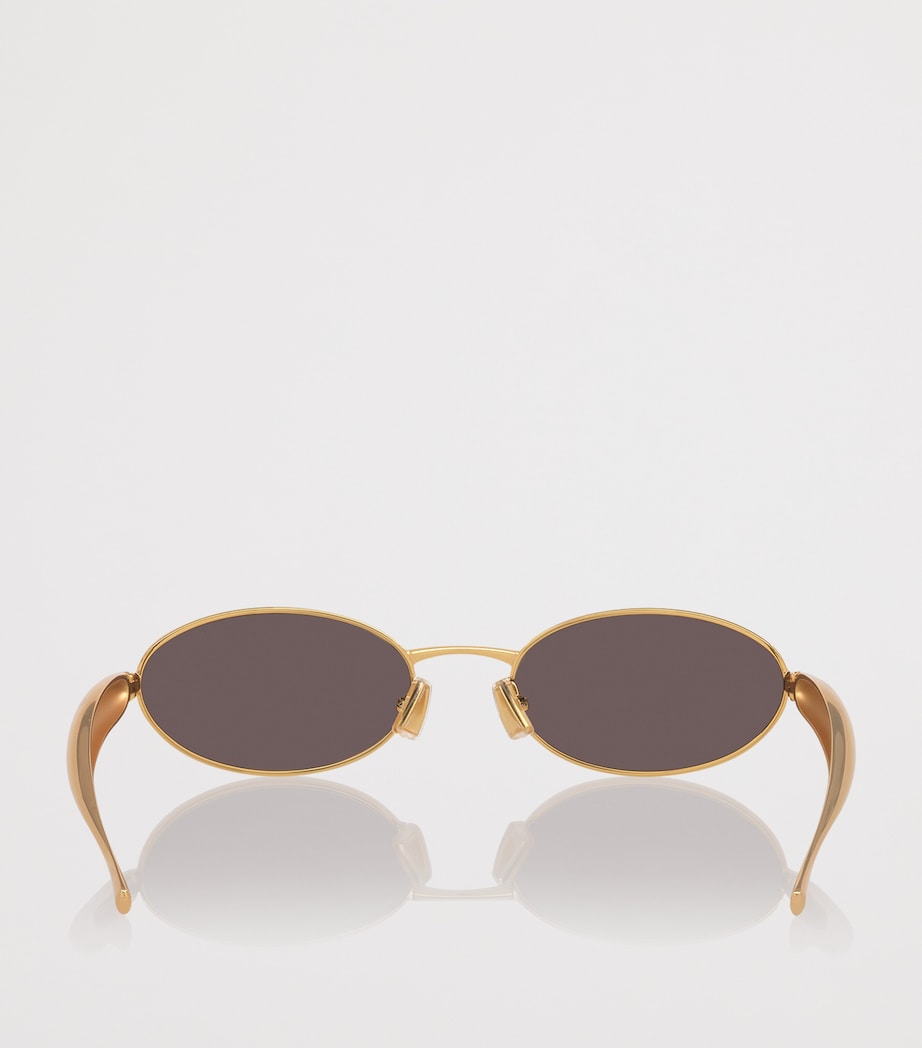 Bottega Veneta Oval Sardine Sunglasses, imported from the UK
