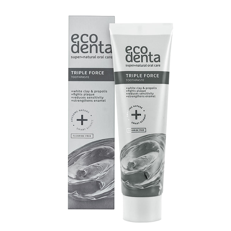 Ecodenta Triple Force Toothpaste White Clay 100ml, UK version
