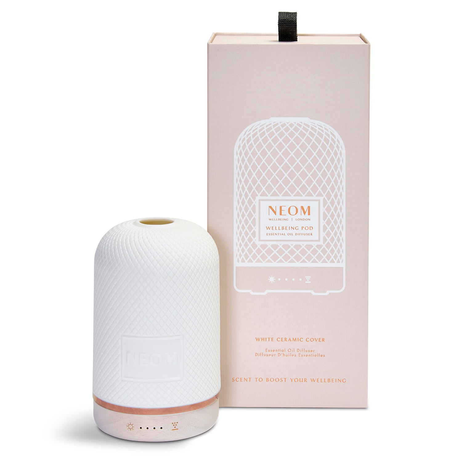 NEOM Wellbeing Pod diffuser with upcycled wood base - British product
