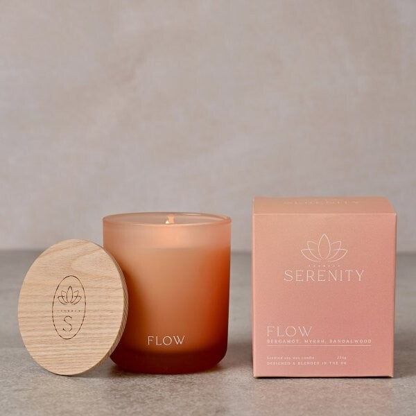 Serenity Flow candle Bergamot Myrrh Sandalwood 270g (British brand)