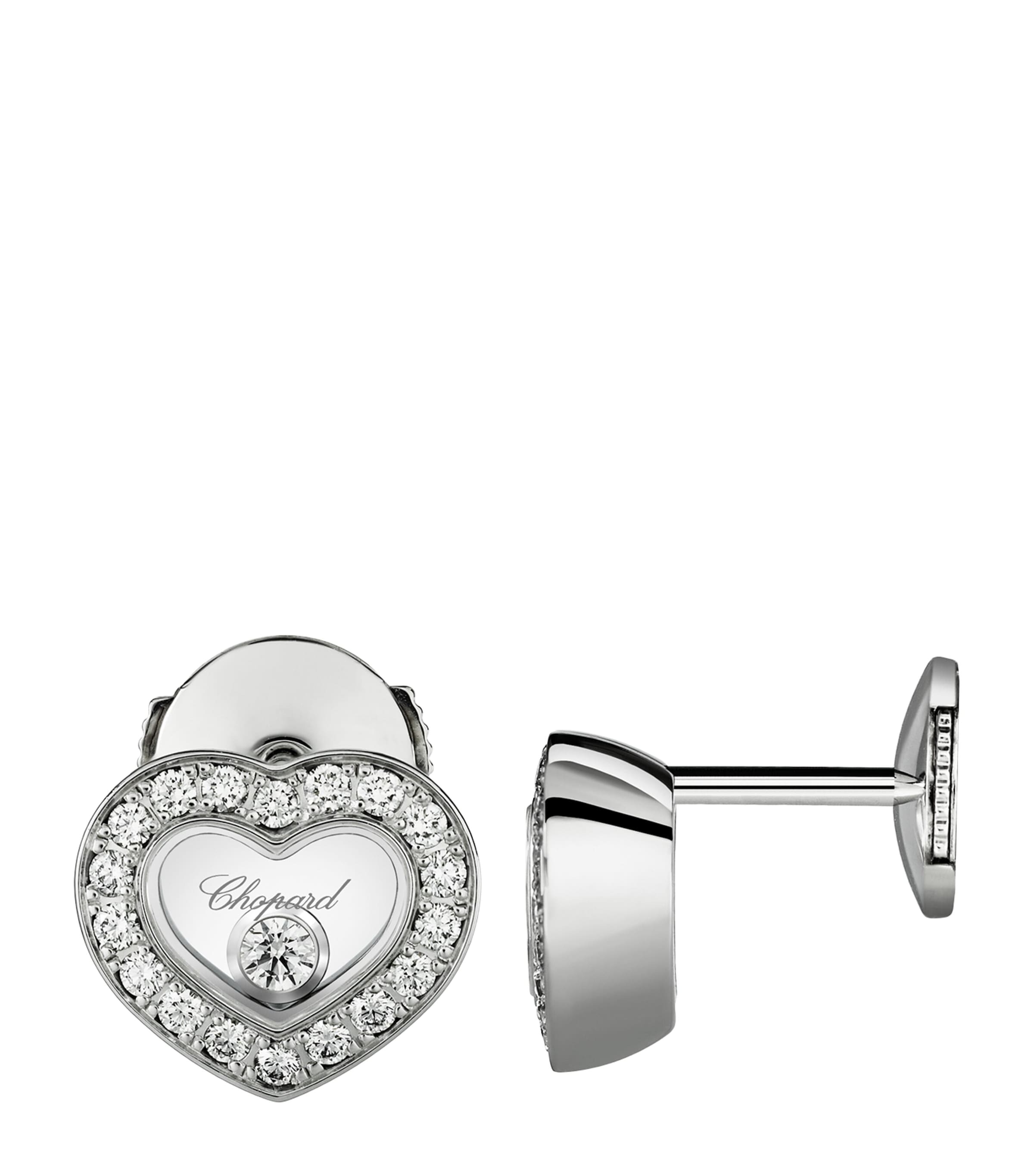 Chopard White Gold and Diamond Happy Diamonds Icons Earrings - British product