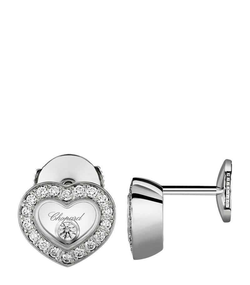 Chopard White Gold and Diamond Happy Diamonds Icons Earrings - British product