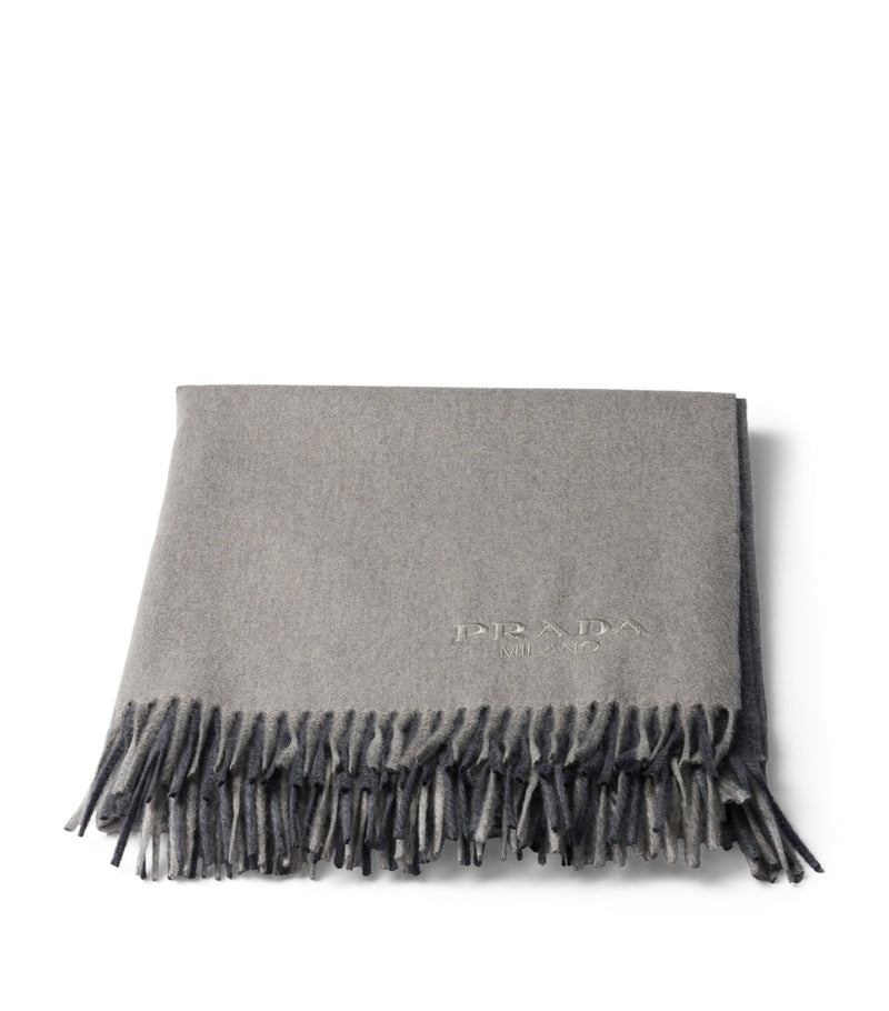 Prada wool-cashmere two-tone throw 185cm x 145cm, imported from the UK