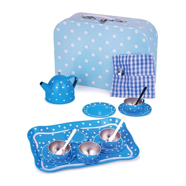 Bigjigs Toys Blue Polka Dot Tea Set