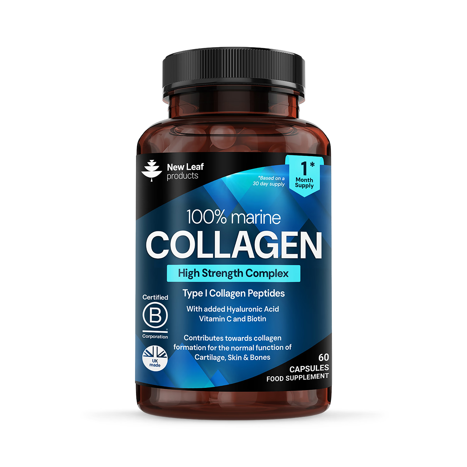 New Leaf Products Marine Collagen 60 capsules - British product