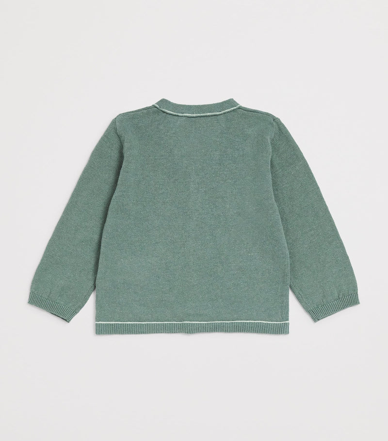 Tartine et Chocolat linen-cotton V-neck cardigan for children (British brand)
