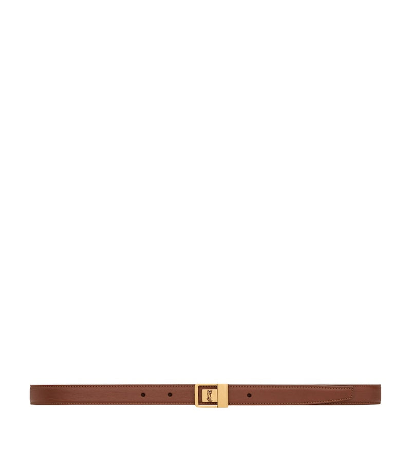Saint Laurent leather belt with gold buckle, UK version