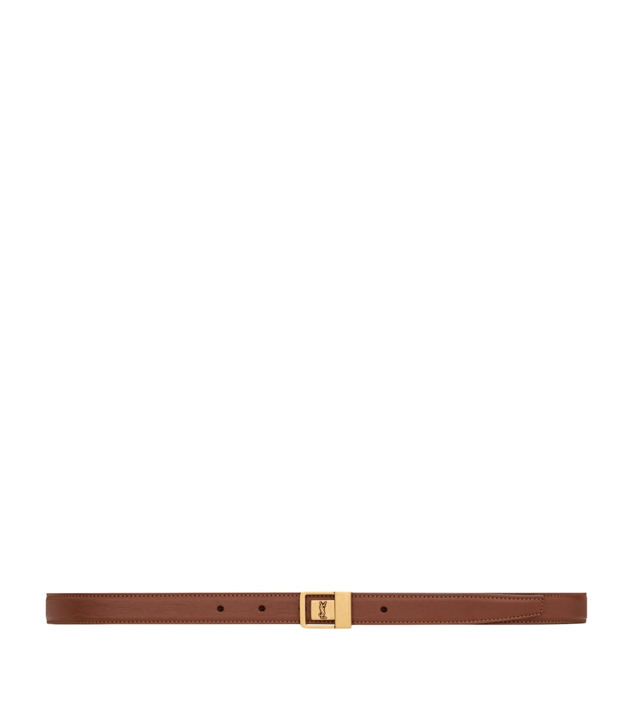 Saint Laurent leather belt with gold buckle, UK version