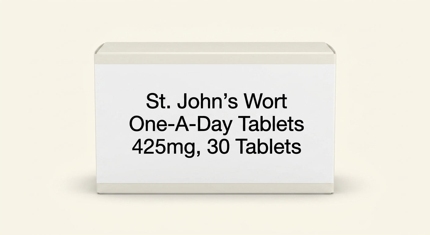 Holland & Barrett St John's Wort tablets, imported from the UK