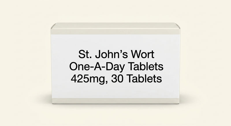 Holland & Barrett St John's Wort tablets, imported from the UK