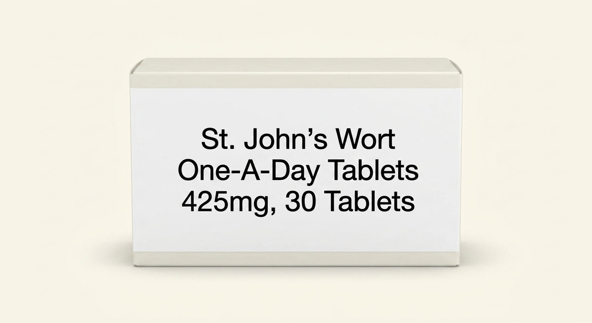 Holland & Barrett St John's Wort tablets, imported from the UK