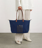Harrods medium nylon tote bag with leather trims - British product
