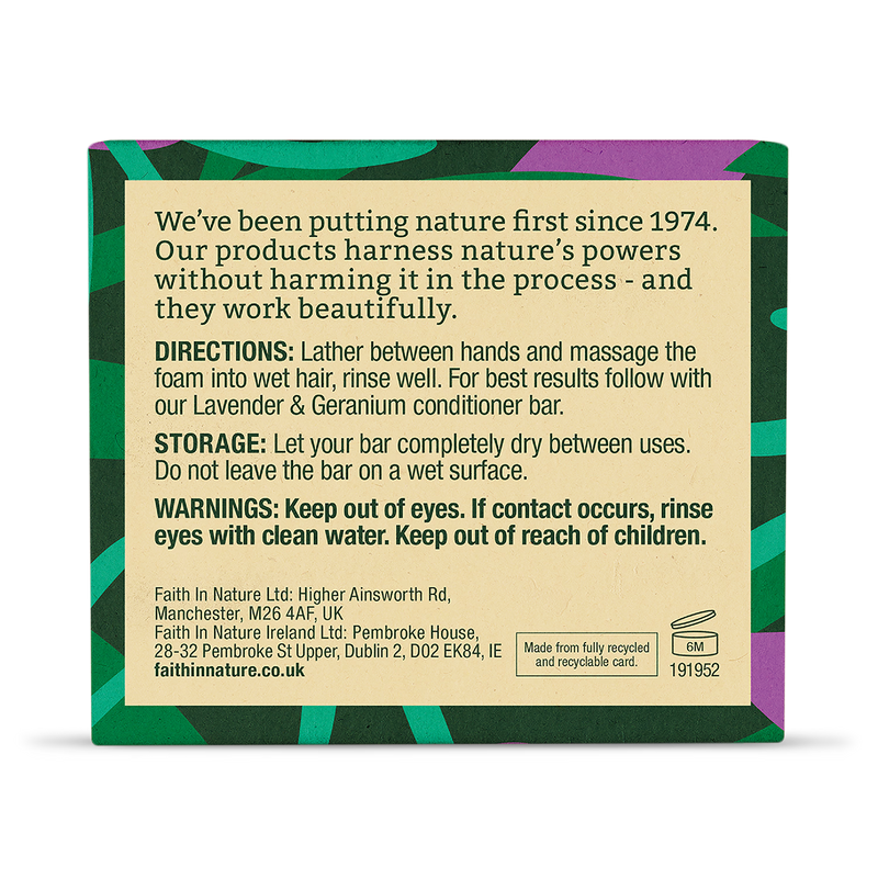 Faith in Nature Shampoo Bar Lavender Geranium 85g - British product