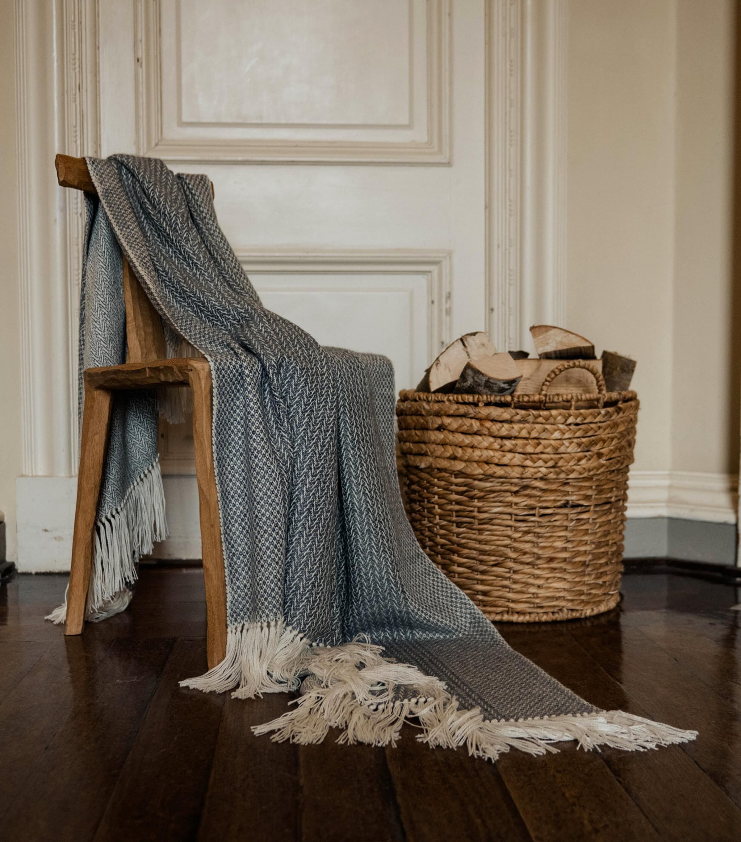 Araminta Campbell Alpaca-Blend Woodland Inkcap Throw 150cm x 230cm - British product