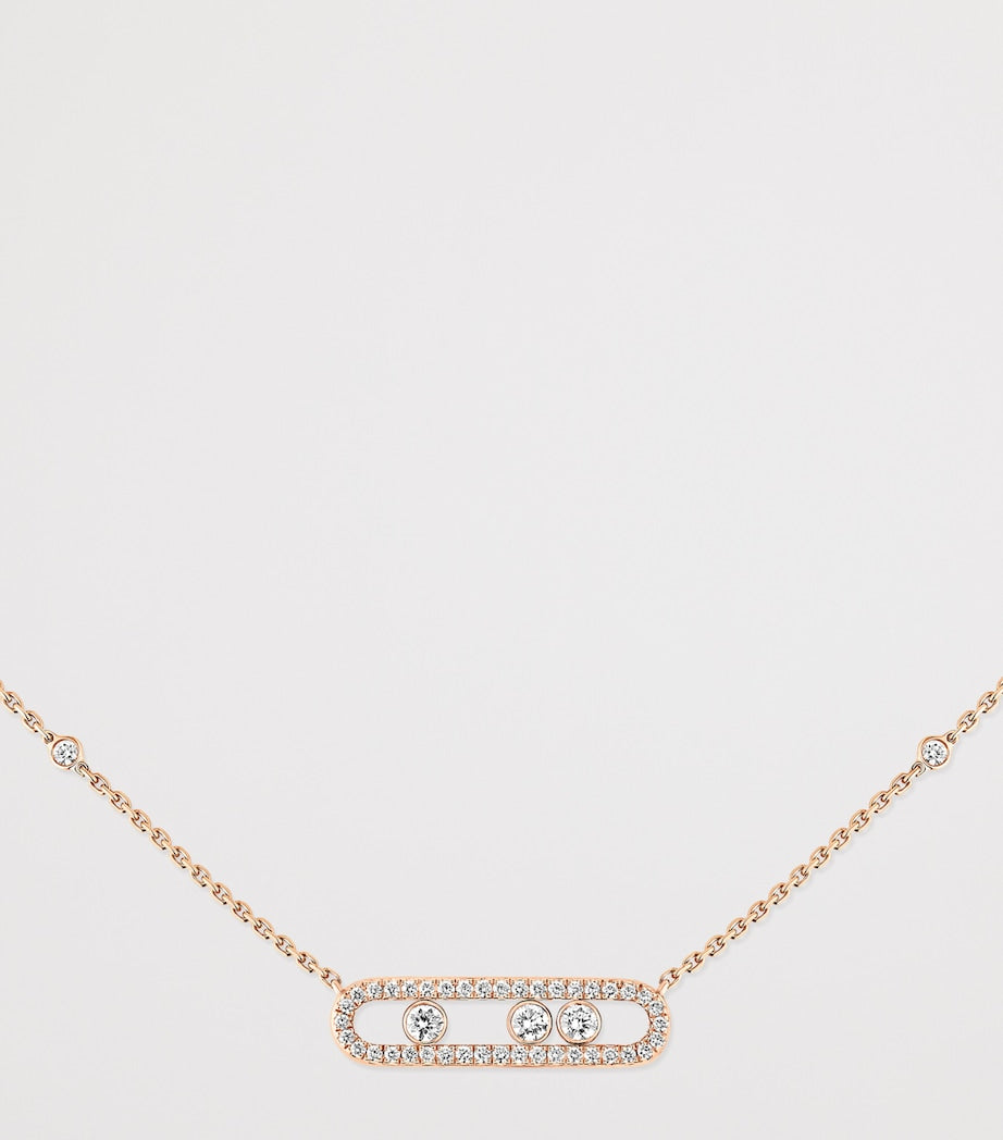Messika necklace pink gold diamond pave 0.33ct (British brand)