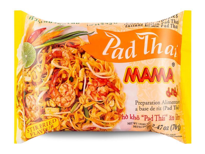 Mama instant pad thai noodles, imported from the UK