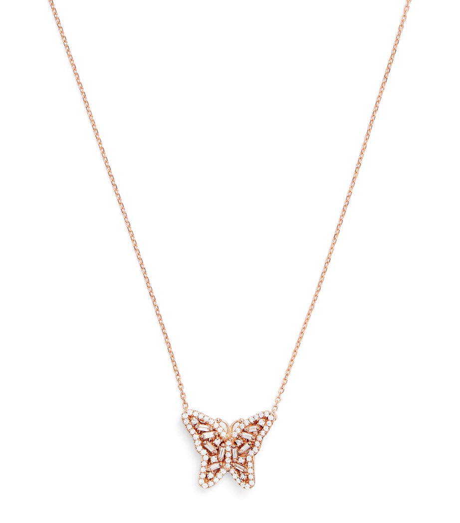 Suzanne Kalan rose gold diamond butterfly necklace, UK version