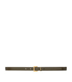 Saint Laurent leather monogram belt gold-toned buckle - British product
