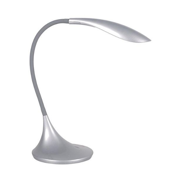 Silver LED desk lamp with daylight simulation (British brand)