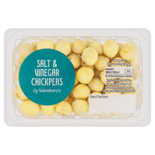 Sainsbury's On the Go Salt & Vinegar Chickpeas 50g Lunchbox snacking Sainsburys   