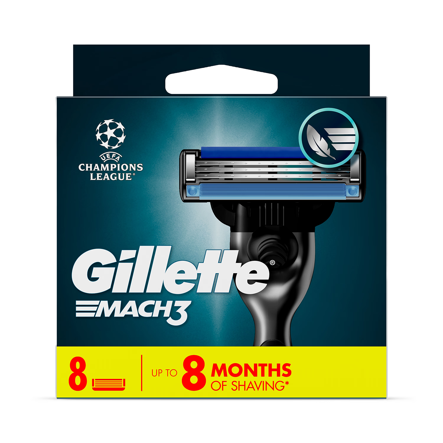 Gillette Mach3 razor blade refills 8 count - British product