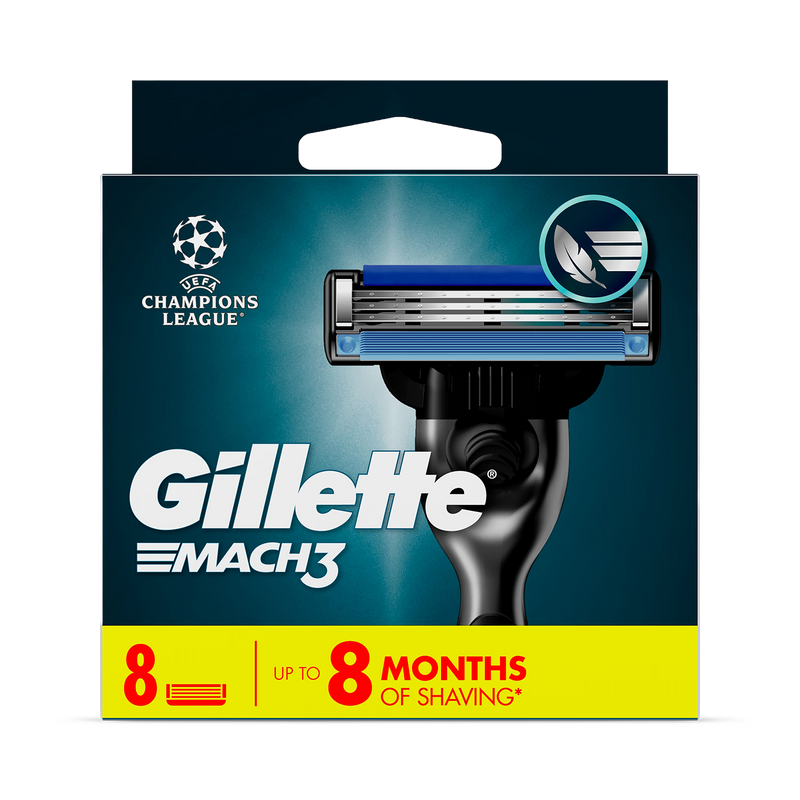 Gillette Mach3 razor blade refills 8 count - British product