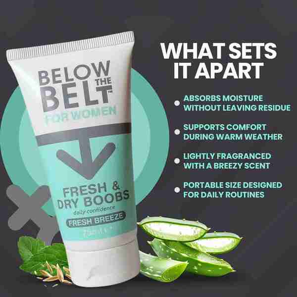 Below The Belt anti-sweat cream Fresh Breeze Scent 75ml trio (British brand)