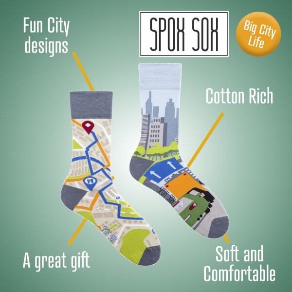 Spox Sox Big City Life novelty odd socks - British product