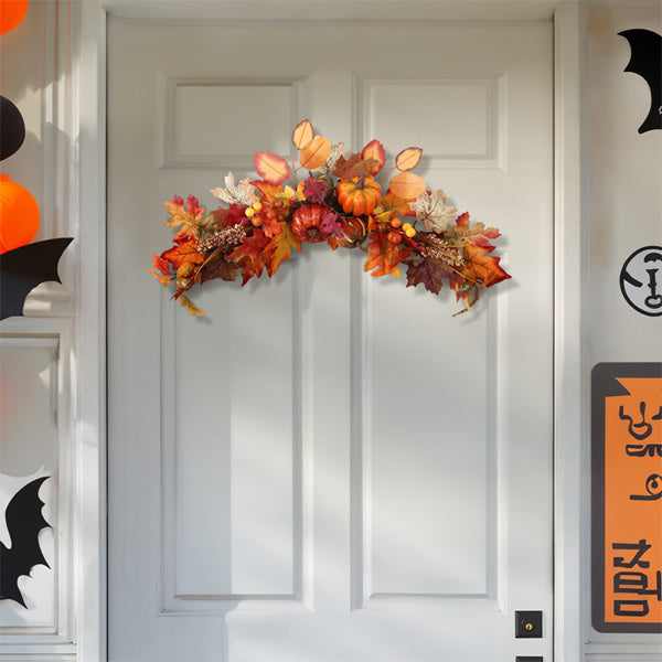 Livingandhome artificial maple leaves swag orange 60cm, imported from the UK