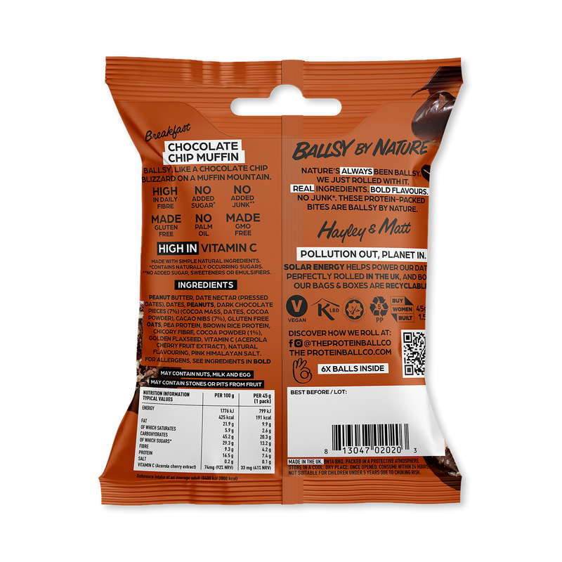 Ballsy coffee oat muffins high fibre case of 10 - British product