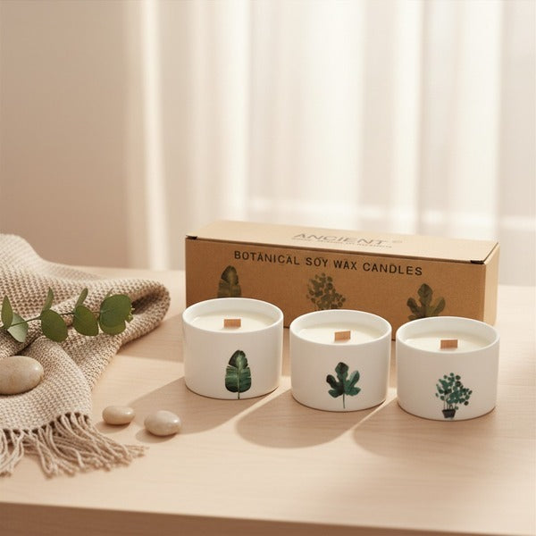 Serenityy spring botanical candles lemon honeysuckle set of 3, UK version