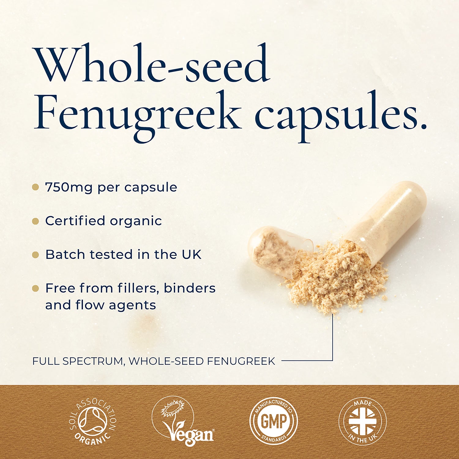 Ayurvediq Organic Fenugreek Capsules 60 capsules (British brand)