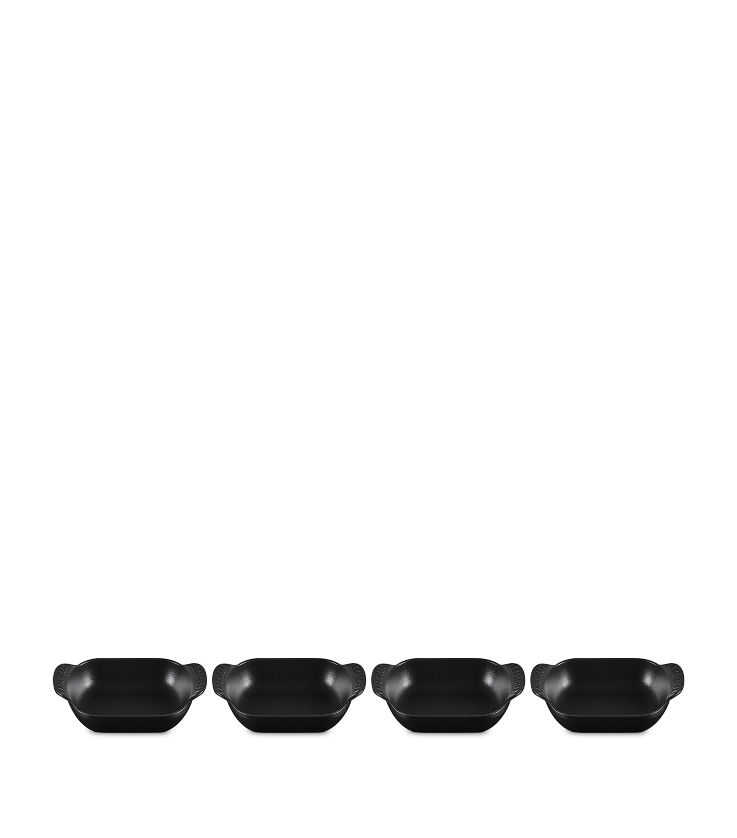 Le Creuset cast iron rectangular mini bakers set of 4, 300ml each, UK version