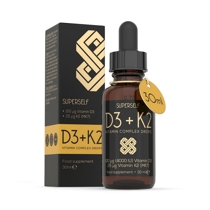 SuperSelf Vitamin D3 K2 drops orange flavour 30ml - British product