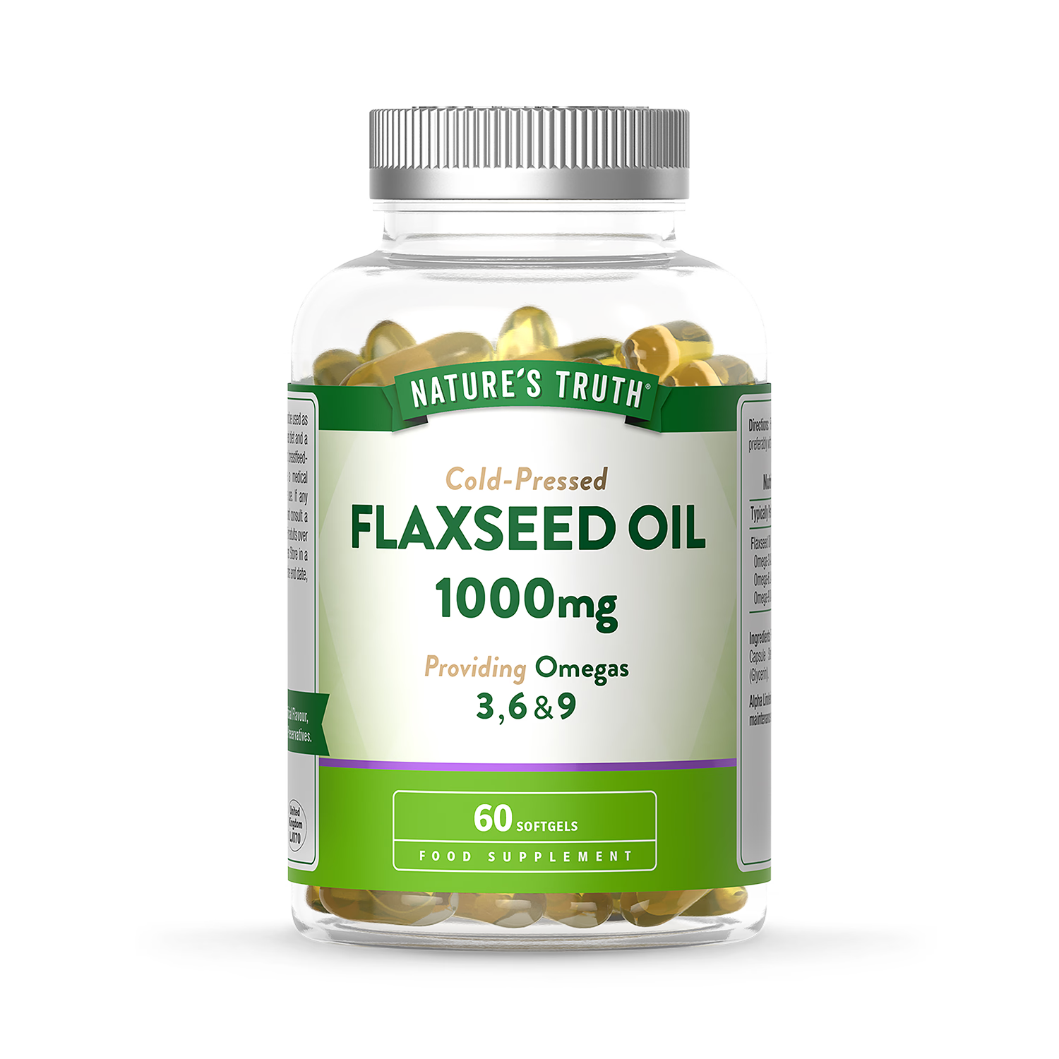 Nature's Truth Flaxseed Oil 1000mg 60 Softgels - British product