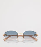 Tiffany & Co. rimless oval sunglasses with gold-tone temples, UK version