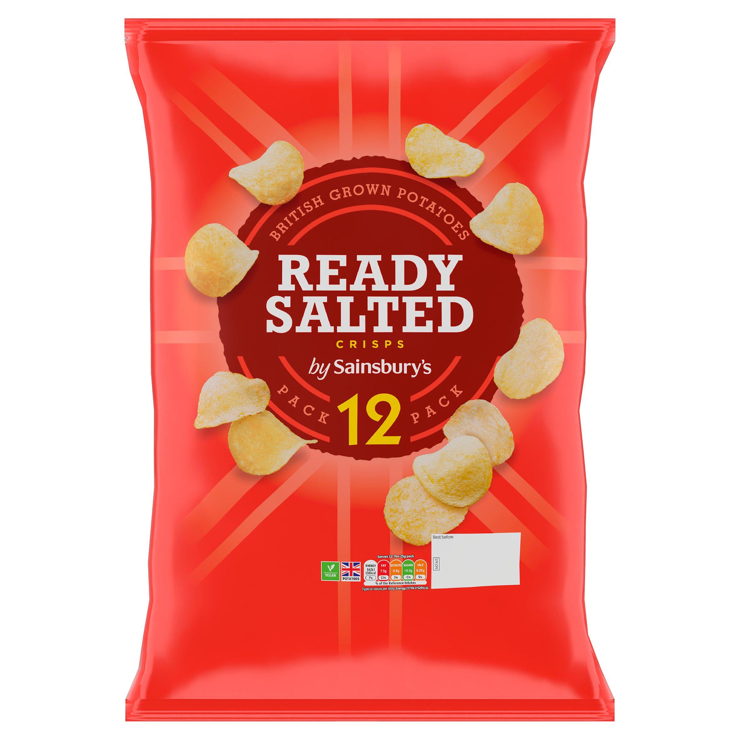 Sainsbury's Ready Salted Crisps 12x25g GOODS Sainsburys   