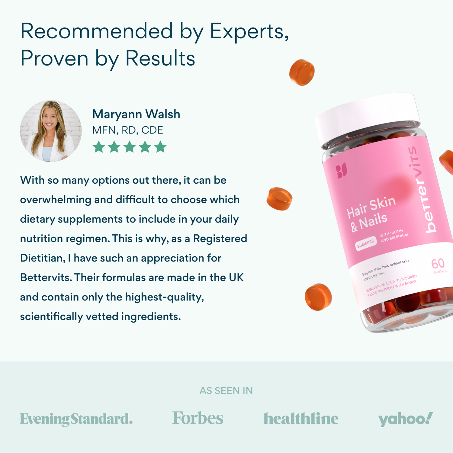 Bettervits hair skin nails gummies 60s (British brand)