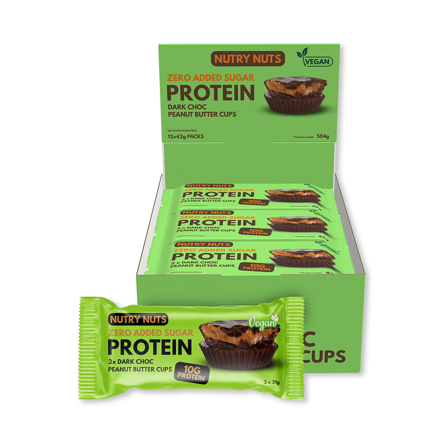 Nutry Nuts vegan peanut butter cups 2x21g (British brand)