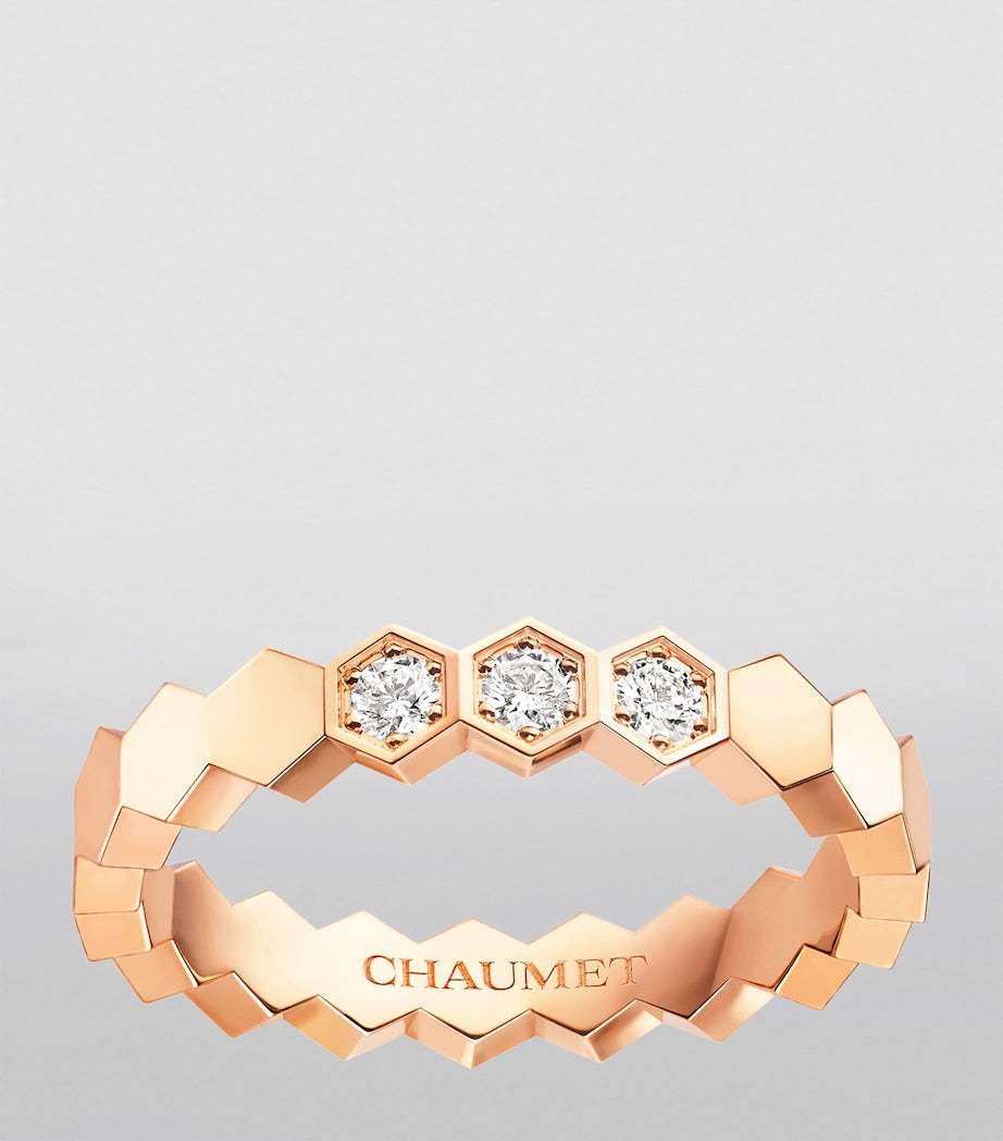 Chaumet Bee de Chaumet ring in rose gold with diamonds, UK version