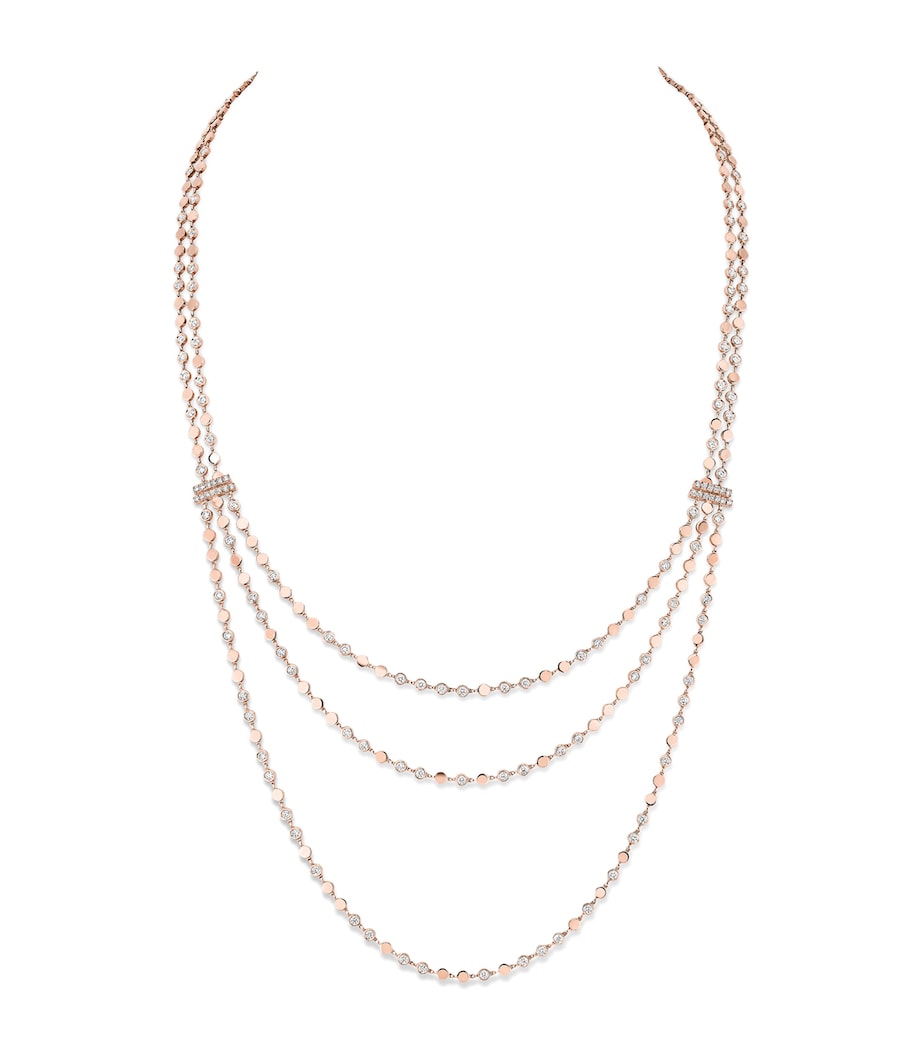 Messika pink gold diamond layered necklace 5.17ct (British brand)